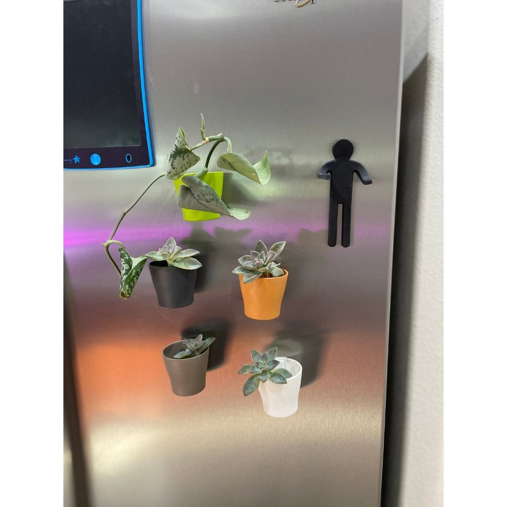 Set of 5, Magnetic Succulent Pots, Mini Plastic Planters, Indoor Flower Planters